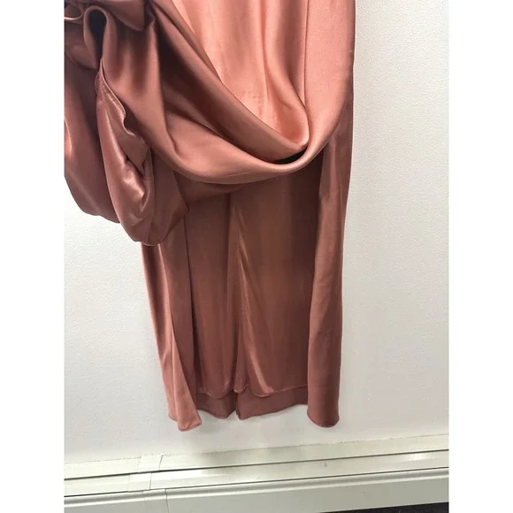 Revelry Sienna Satin Drop Shoulder‎ Side Slits Dress in Copper Size 24 - Picture 8 of 10